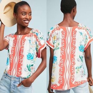 Maeve Anthropologie top medium romina scarf print